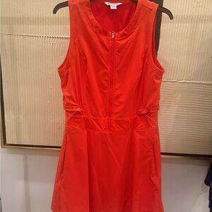Athleta Coral Orange Sleeveless Tennis Skort Dress in Parachute material